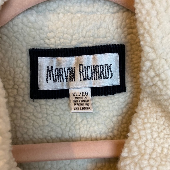 Marvin Richards Sherpa Lined Corduroy Jacket Size XL Black Womens - Picture 4 of 11